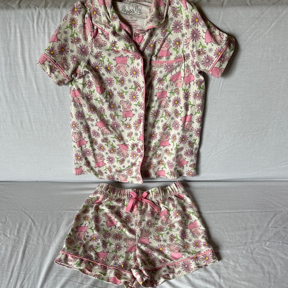 Peppa Pig Pink and White Pajama Set